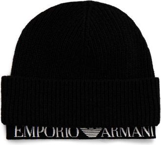 Emporio Armani Muts met logo - Zwart