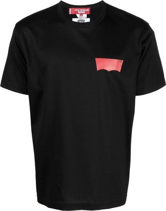 Junya Watanabe logo-print cotton T-shirt - men - Cotton - S - Black