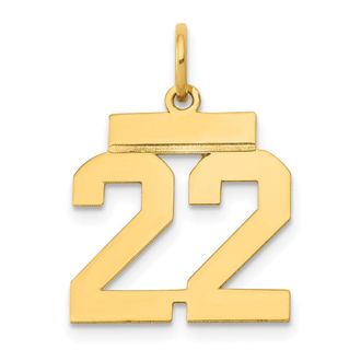 Diamond2Deal 14k Yellow Gold Small Polished Number Charm Pendant