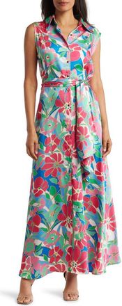 By Design Evangeline Sleeveless Maxi Shirtdress in Brady Pink at Nordstrom Rack, Size 4X