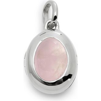 Monica Vinader Birthstone Locket Pendant in Sterling Silver /Rose Quartz at Nordstrom
