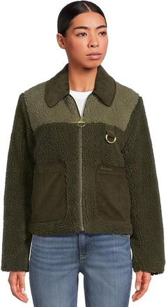 Barbour Malena Fleece Jacket Womens Coat Olive/Light Moss : 10, Fleece/Polyester