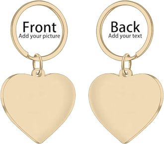 Generic Personalized Photo Keychain, Double-Sided Custom Laser Engraved Key Chain, Custom Keychain with Picture, Personalized Photo Text Customized Key Chain 