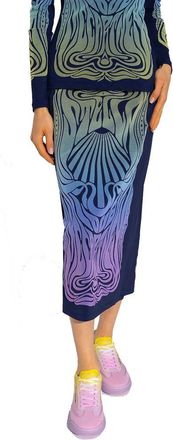 Stella McCartney Womens Blue Polyamide Midi Skirt