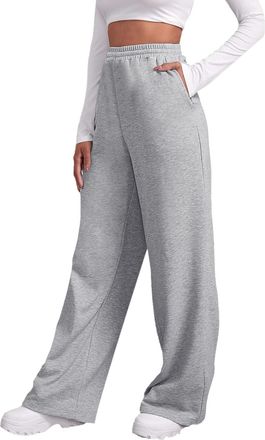 Generic Womens Straight Leg Fleece Lined Joggers Ladies Walking Trousers Blend Warm Sweatpants Drawstring Waist Tracksuit Bottoms Trousers Baggy Elastic High 