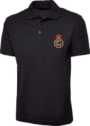 Generic Embroidered Coastguard UK Logo Polo Shirt Her Majestys Coastguard Badge Unisex Gift Polo Top (Black, XL, x_l)
