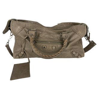 Balenciaga Balenciaga Motocross Covered Brogues City Bag in beige leer