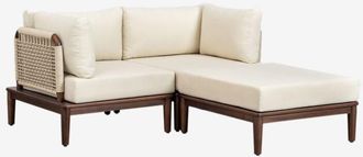 Sklum Sklum - Sof&aacute; Modular De 2 Piezas Con 2 Sillones Esquineros Y Puff En Acacia Giulia