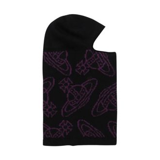 Vivienne Westwood Black Orb Pattern Balaclava Hat