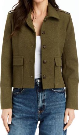 Drew Minty Double Faced Flannel Jacket In Olive
