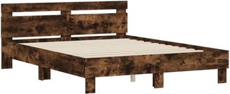 vidaXL Bed Frame without Mattress Smoked Oak 140x200 cm Vidaxl