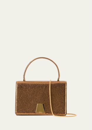 Akris Alice Mini Metallic Leather Top-Handle Bag