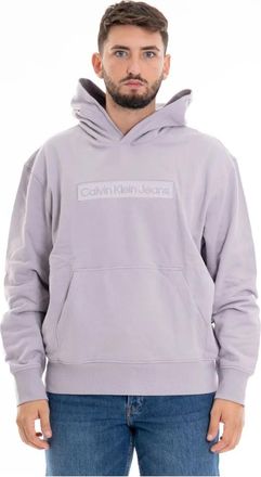 Calvin Klein Jeans Hoodies & sweatvesten, Heren, Grijs, L, Hoodie met borduursel voor mannen