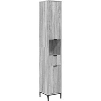 vidaXL Bathroom Cabinet with Drawer Grey Sonoma 31.5 x 33 x 190 cm vidaXL