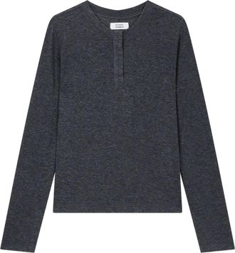 TOMBOY Henley T-shirt - women - Wool/Cotton/Polyester/Rayon/Polyurethane - OS - Grey