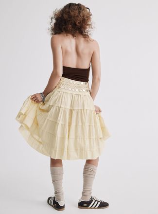 Twik Womens Mirror-waist midi skirt