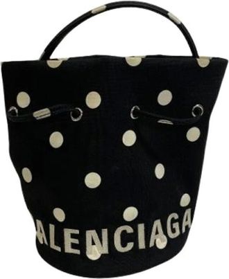 Balenciaga Pre-owned Bucket Bags, female, Black, Size: ONE SIZE Pre-owned Canvas balenciaga-bags