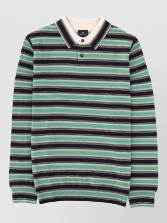 Paul Smith knit sweater striped pattern ribbed cuffs hem