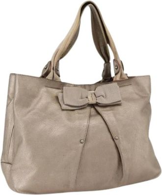 Ferragamo Pre-owned Hand Bag - Dames - Vintage Schoudertas - Geel - ONE Size - Leer - Vintage