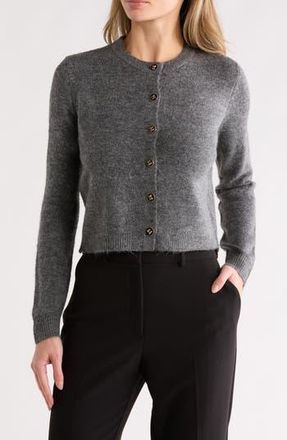 Blu Pepper Ribbon Button Crop Cardigan in Charcoal at Nordstrom Rack, Size Medium