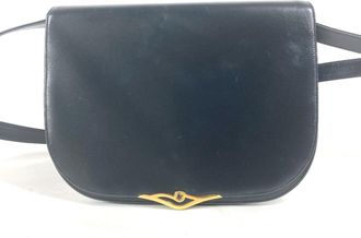 Cartier Navy Leather Clutch Bag Pochette Pouch Shoulder Bag (Pre-Owned)