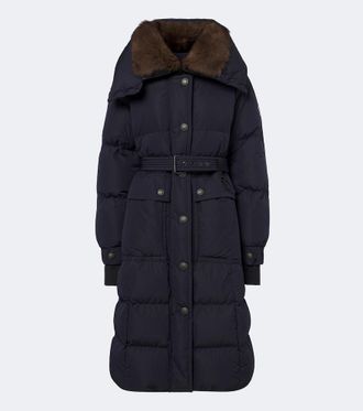 Moncler Gelisette shearling-trimmed down coat