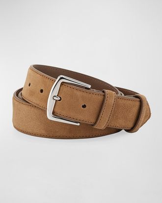 Loro Piana Mens Alsavel Suede Belt