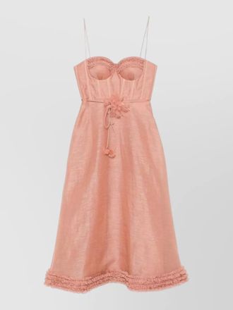 Zimmermann luna corset midi dress ruffled straps
