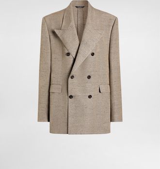 Dolce & Gabbana Double-breasted Sicilia Tweed Jacket - Woman Blazers Beige 36