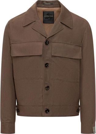 Gabriele Pasini Jacket met klepzakken - Heren - Zomerjassen - Bruin - L - Katoen - Jassen