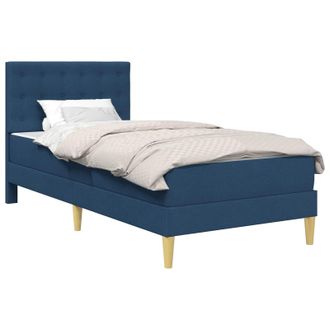 vidaXL Estructura De Cama Con Colch&oacute;n Azul 100 X 200 Cm Tela Vidaxl