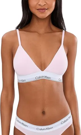 Calvin Klein Underwear Icon Cotton Modal Lightly Lined Triangle Bralette Womens Bra Cradle Pink : LG (Womens 12-14), Cotton/Elastane/Modal