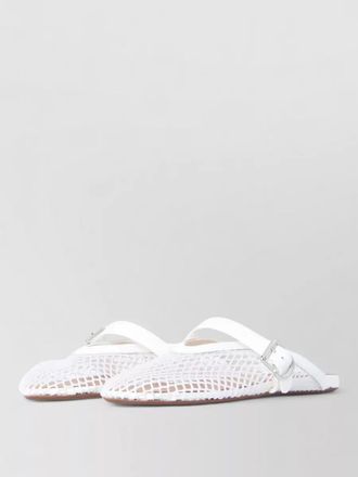 Alaia patent leather and mesh flat slippers