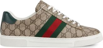 Gucci Beige Brown Ace GG Supreme Sneakers