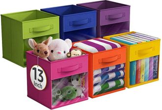 Sorbus 13In 6 Pack Collapsible Fabric Storage Bins