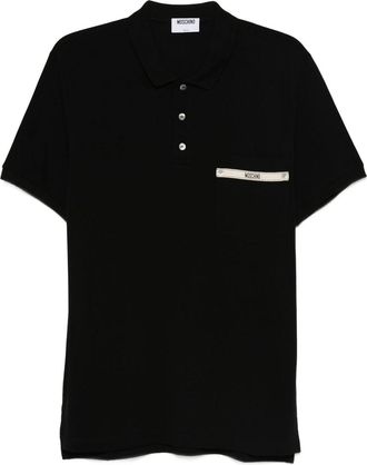 Moschino Mens Logo-print Polo Shirt - Black Cotton - Size EU 50 (Mens)