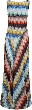 Missoni Gowns, female, Multicolor, Size: XS Long dress with straps and open back