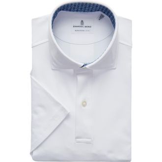 Emanuel Berg Modern Fit 4 Flex Short Sleeve Stretch Knit Polo Shirt in White at Nordstrom Rack, Size Xx-Large