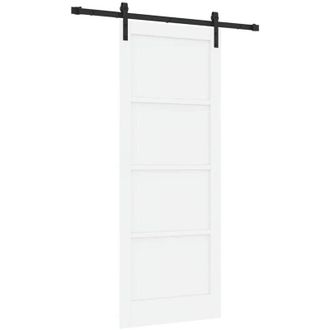 vidaXL Puerta Deslizante Manual Blanco Y Negro 83 X 211 Cm Vidaxl