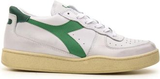 Diadora Used Low Basket Sneakers - Heren - Sneakers - Groen - 44 1/2 EU - Leer - Schoenen