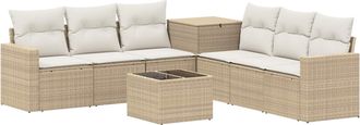 vidaXL Juego De Sof&aacute; 8 Uds. Beige Y Blanco Crema Vidaxl
