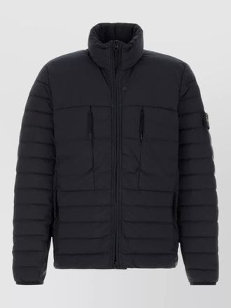 Stone Island stretch nylon down jacket high collar