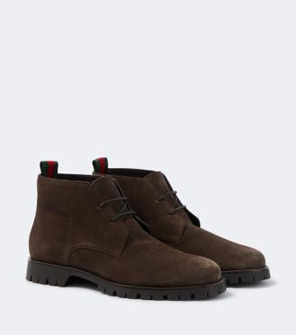Gucci Botas de ante con Web
