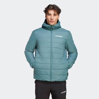 ADIDAS TERREX Outdoorjacke ADIDAS TERREX MT ESS PAD HO J, Herren, Gr. M, preloved teal, Obermaterial: 100% Polyamid, Jacken Outdoorjacke