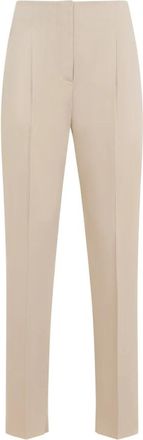 Max Mara Empoli Cotton Twill Broek - Dames - Slim Fit Broeken - Beige - L - Katoen - Broeken