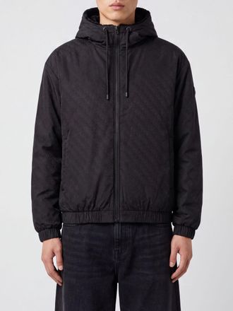 Moose Knuckles Bomber reversibile con cappuccio in pelliccia sintetica monogram