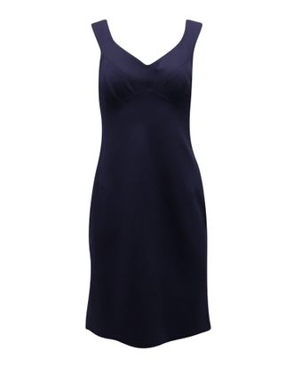 Ralph Lauren Mouwloze jurk met V-hals van Ralph Lauren in marineblauwe viscose
