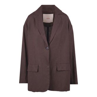 Jucca Blazers, female, Brown, Size: XS Oversized Check Jacket