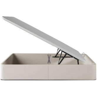 Marckonfort Marckonfort - Canap&eacute; Abatible Space 90x200 Tapizado Con Piel Sint&eacute;tica Color Piedra. Gran Capacidad 36 Cm Altura Total Y 29 Cm Altura Interna