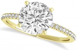 Allurez Lab Grown Diamond Accented Engagement Ring Setting 18k Yellow Gold (6.12ct)